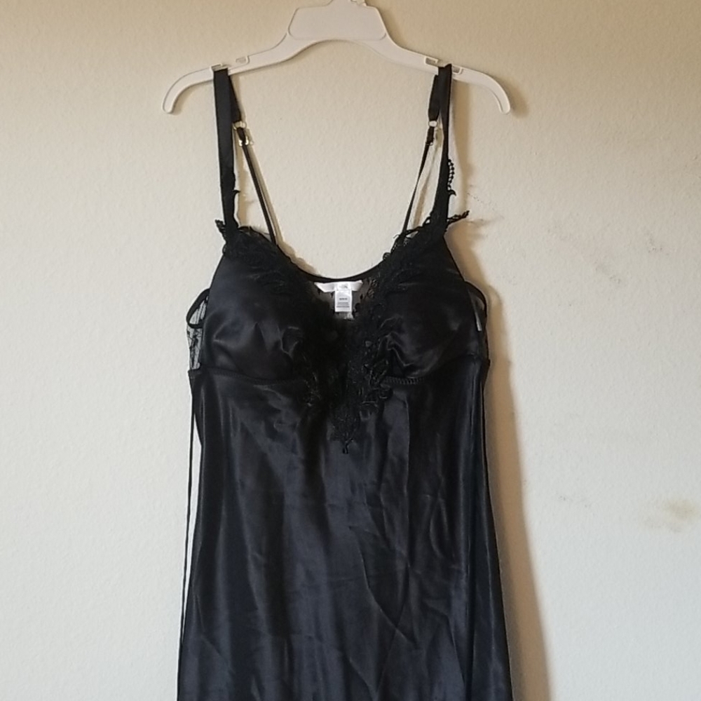 Black satin dress